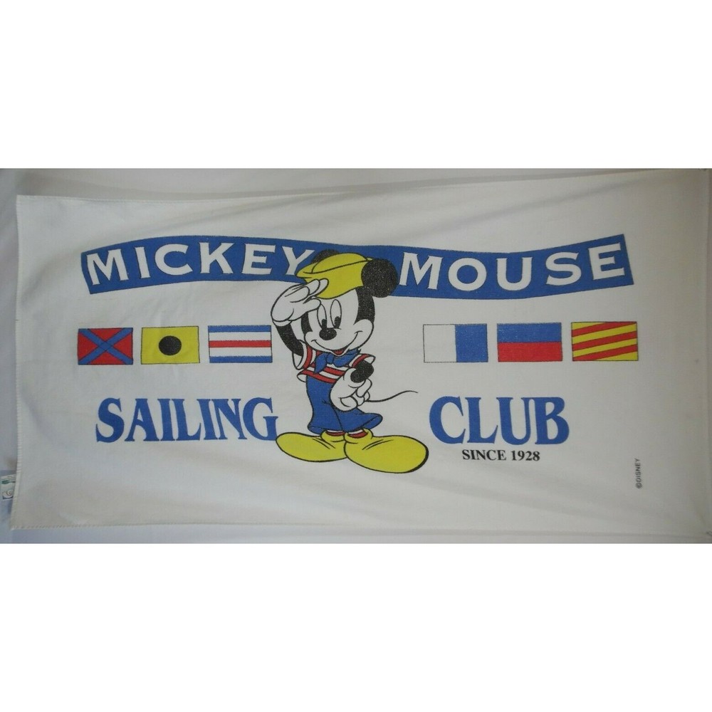 Vintage Disney's Mickey Mouse Sailing Club Collectible Beach Towel by Franco